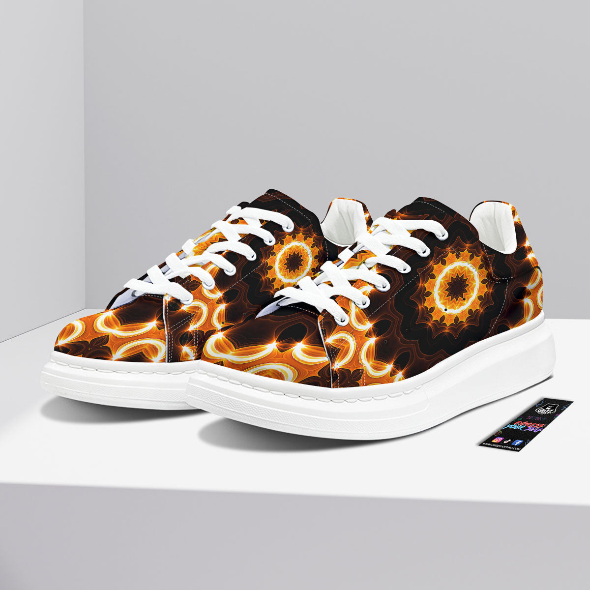 Kaleidoscope Shiny Print Platform Shoes-grizzshop