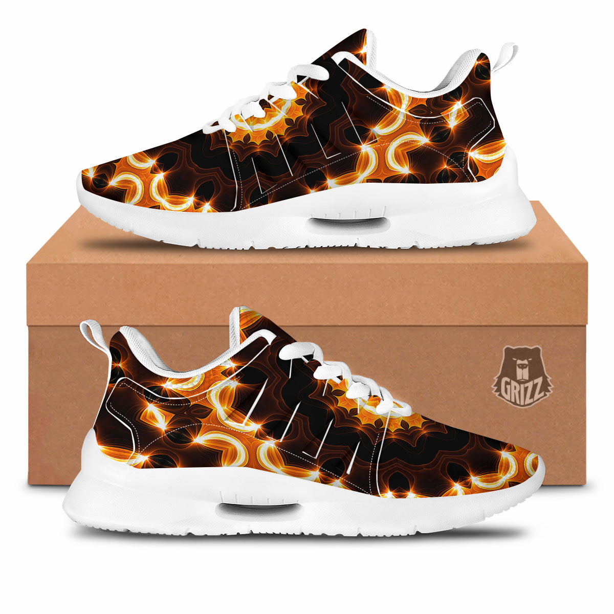 Kaleidoscope Shiny Print Tennis Shoes-grizzshop