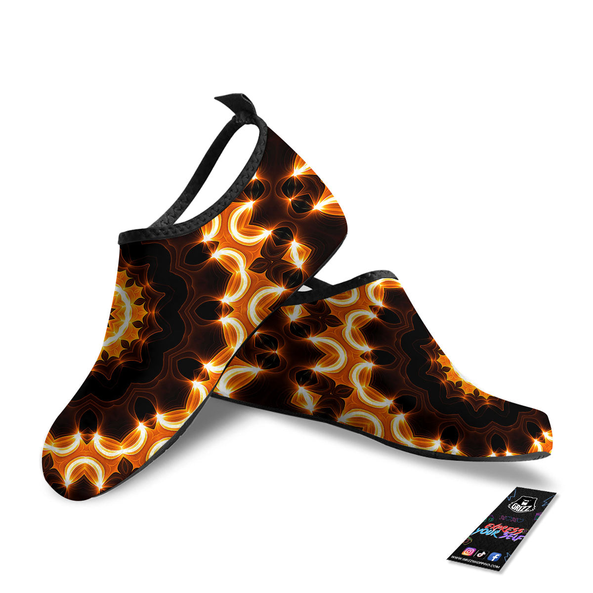 Kaleidoscope Shiny Print Water Shoes-grizzshop