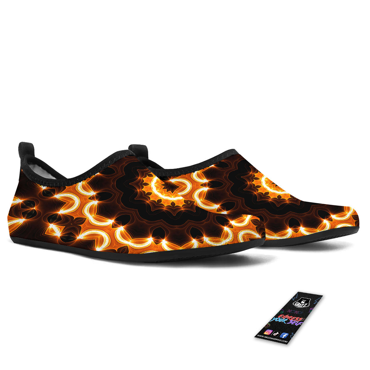 Kaleidoscope Shiny Print Water Shoes-grizzshop