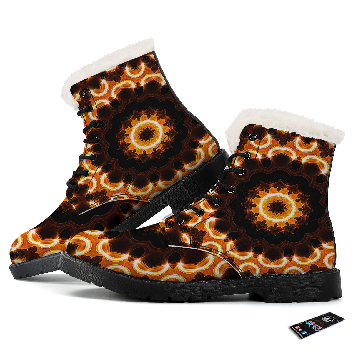Kaleidoscope Shiny Print Winter Boots-grizzshop