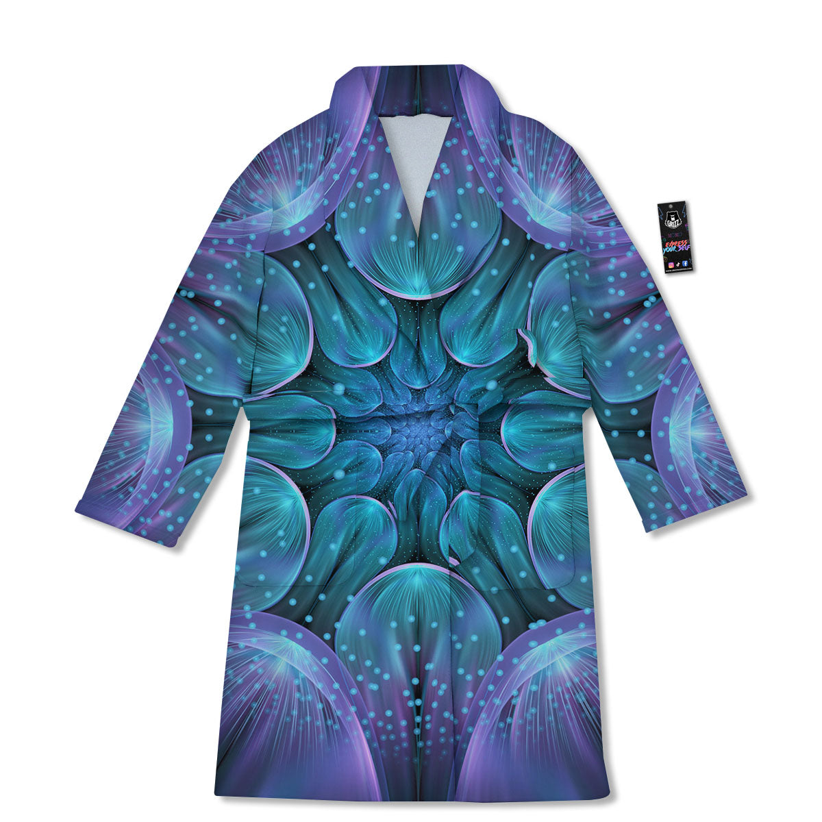 Kaleidoscope Sparkle Print Bathrobe-grizzshop