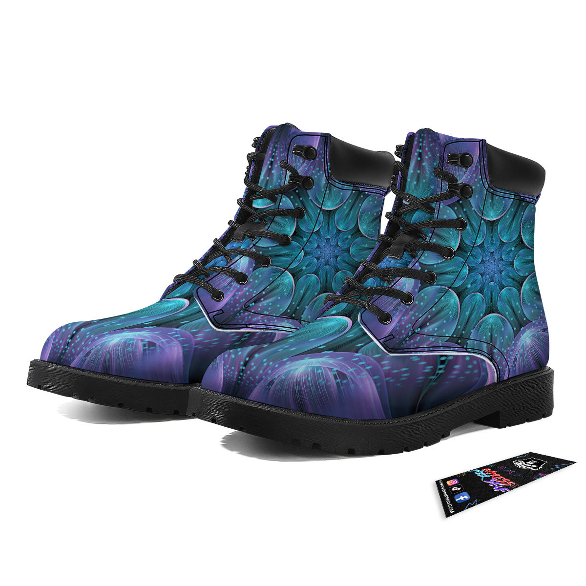 Kaleidoscope Sparkle Print Boots-grizzshop