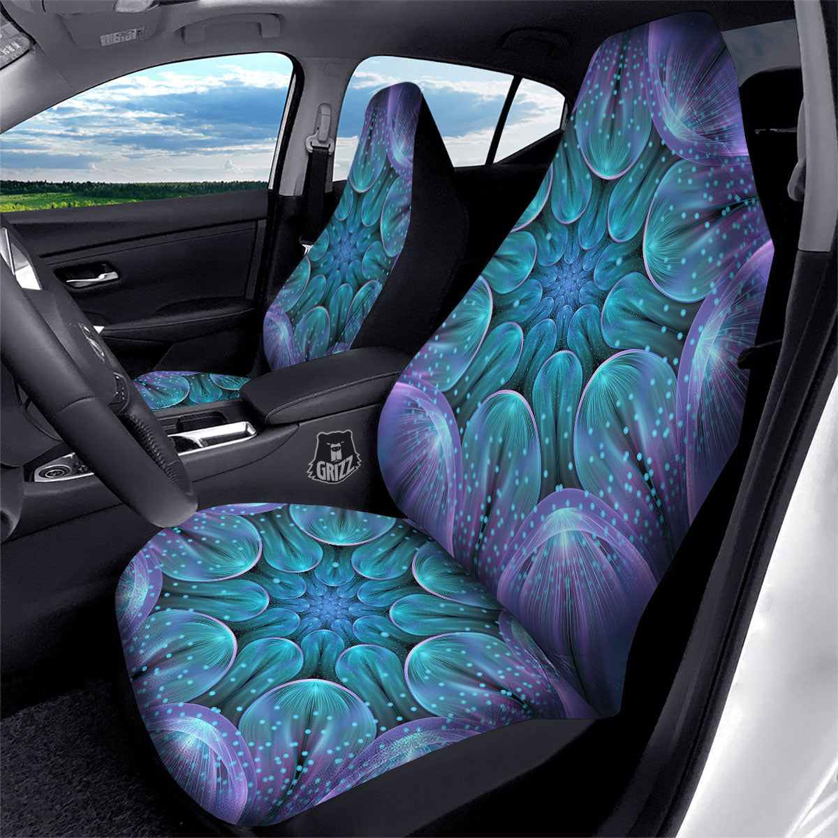 Kaleidoscope Sparkle Print Car Seat Covers-grizzshop