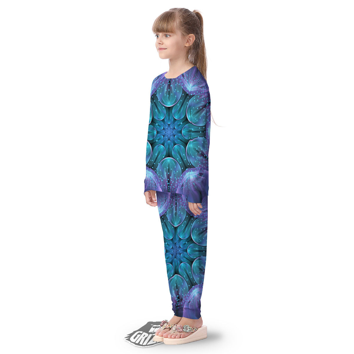Kaleidoscope Sparkle Print Kid's Pajamas-grizzshop