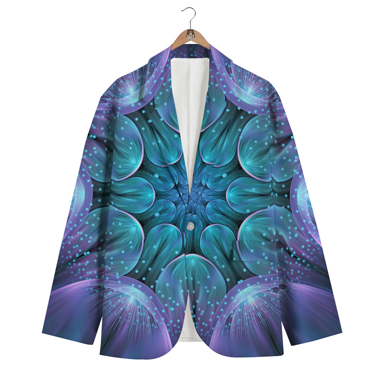 Kaleidoscope Sparkle Print Men's Blazer-grizzshop