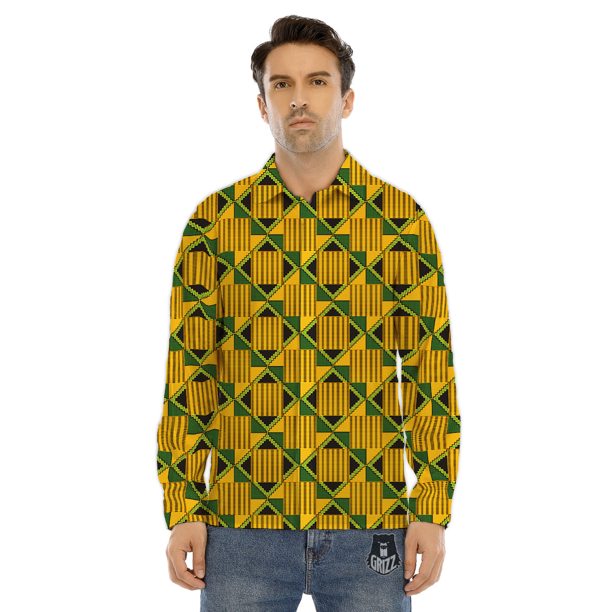 Kaleidoscope Sparkle Print Men's Dress Shirts-grizzshop