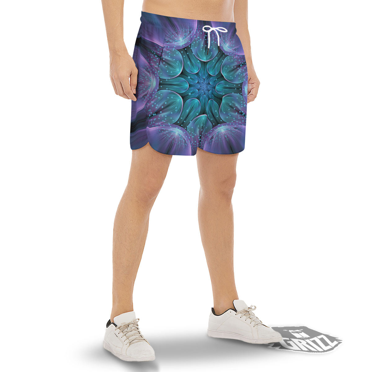 Kaleidoscope Sparkle Print Men's Gym Shorts-grizzshop