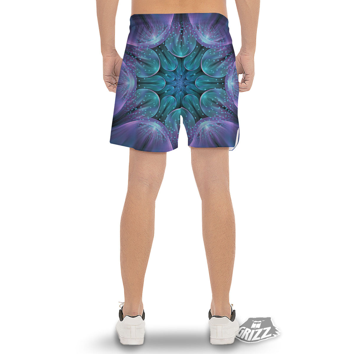 Kaleidoscope Sparkle Print Men's Gym Shorts-grizzshop