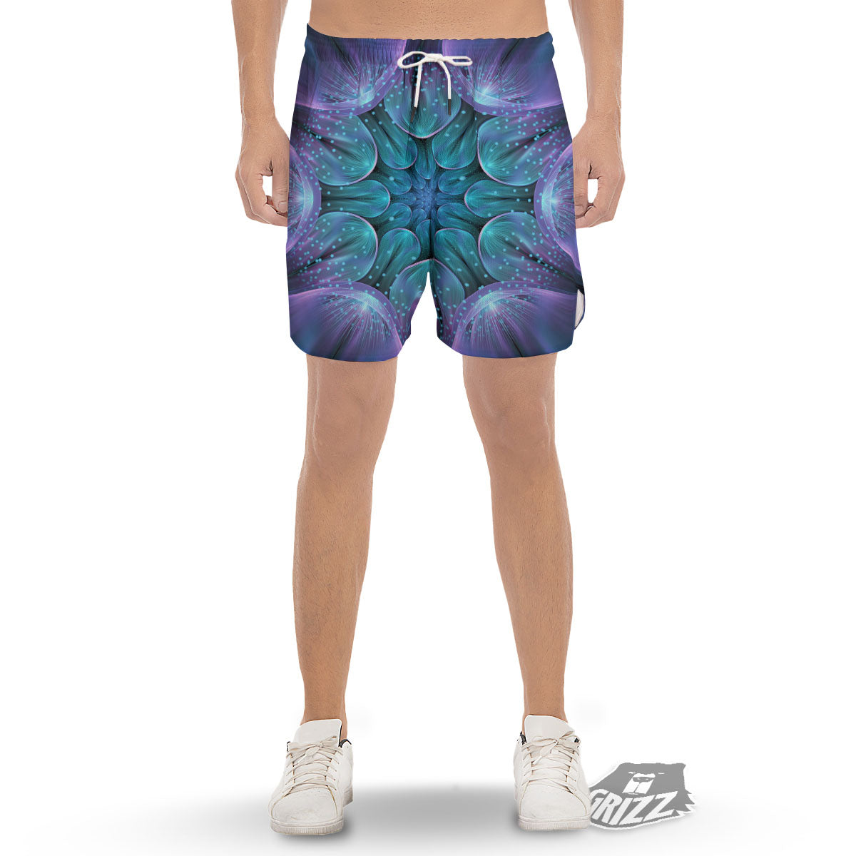 Kaleidoscope Sparkle Print Men's Gym Shorts-grizzshop
