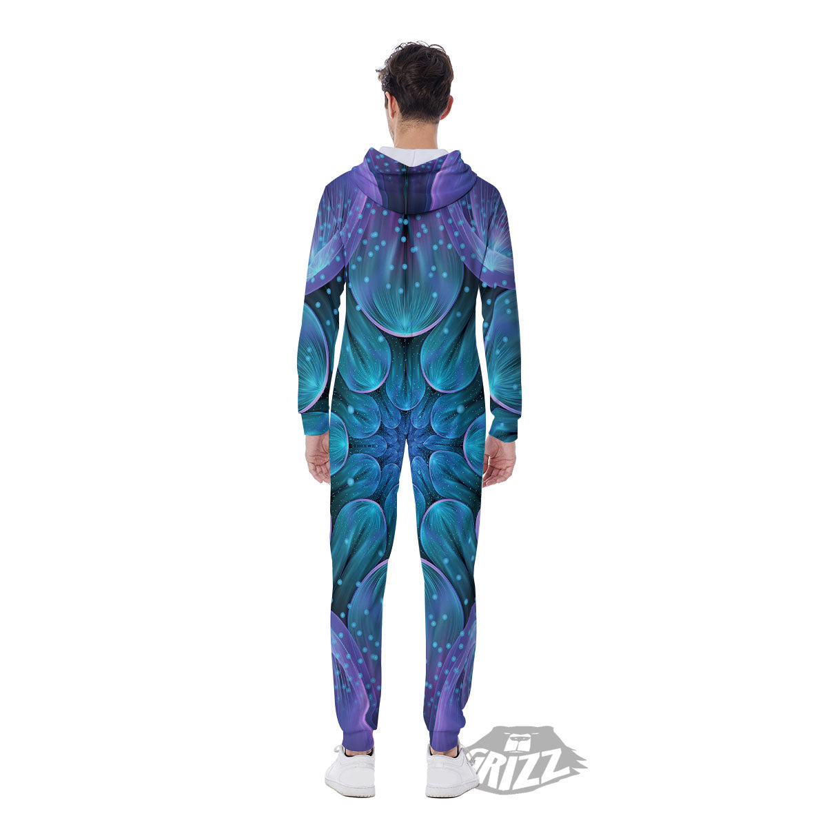 Kaleidoscope Sparkle Print Men's Jumpsuit-grizzshop