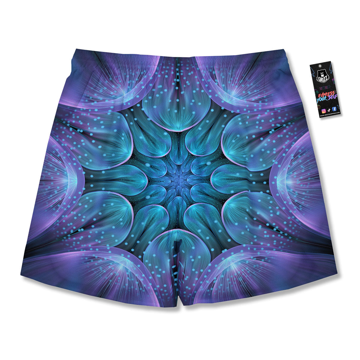 Kaleidoscope Sparkle Print Men's Running Shorts-grizzshop