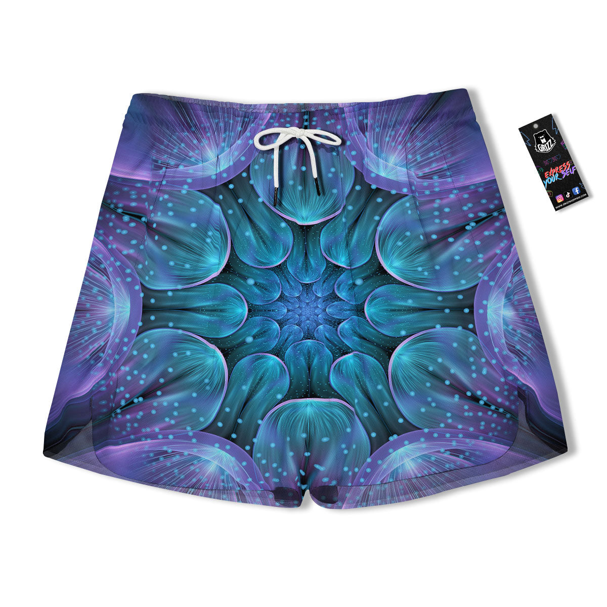 Kaleidoscope Sparkle Print Men's Running Shorts-grizzshop