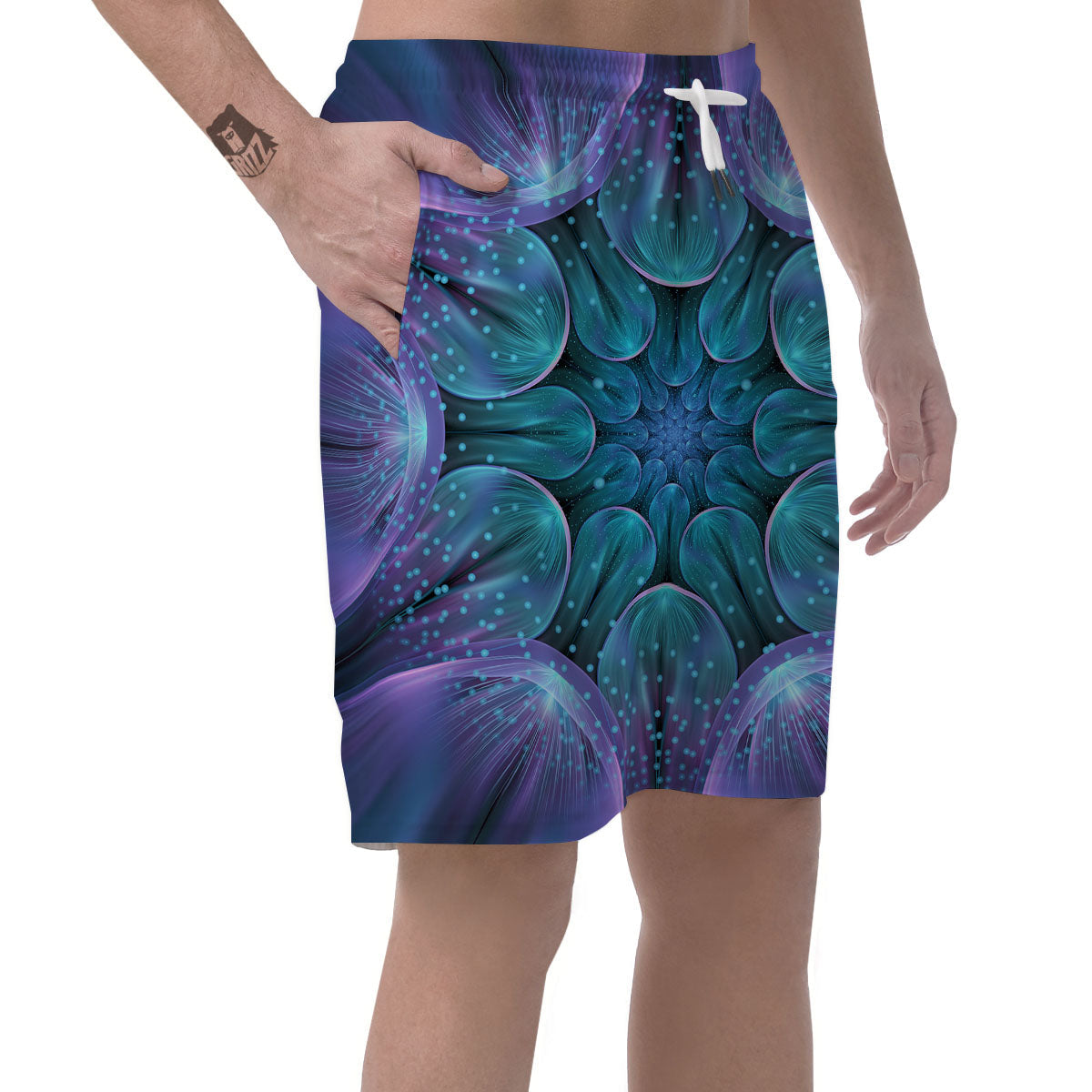 Kaleidoscope Sparkle Print Men's Shorts-grizzshop
