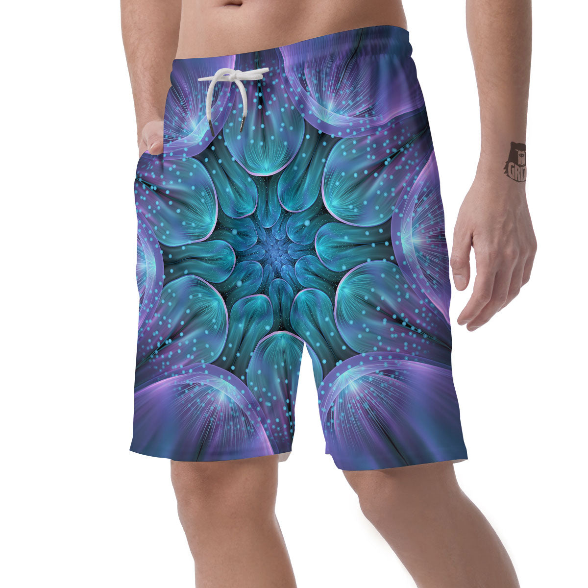 Kaleidoscope Sparkle Print Men's Shorts-grizzshop