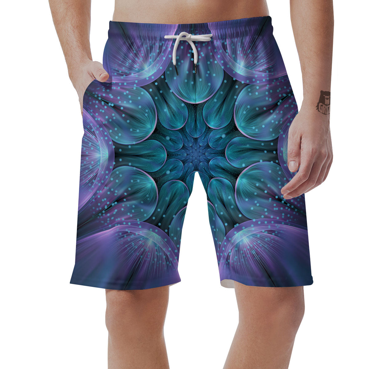 Kaleidoscope Sparkle Print Men's Shorts-grizzshop