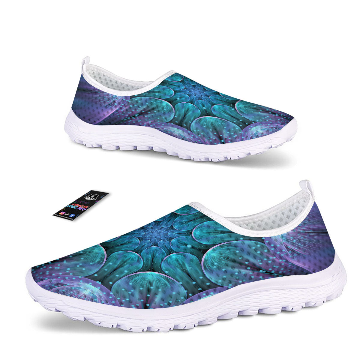 Kaleidoscope Sparkle Print Nurse Shoes-grizzshop