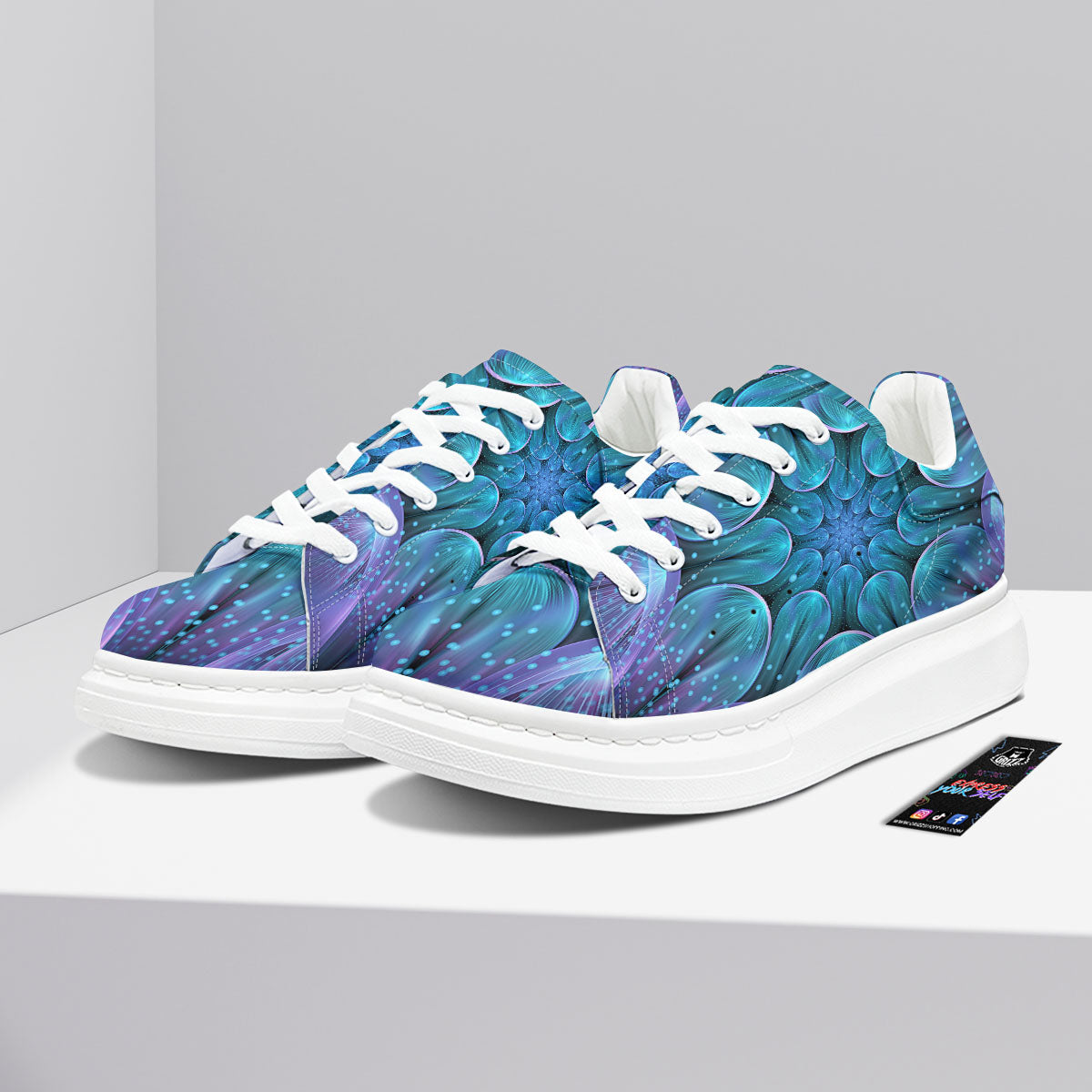 Kaleidoscope Sparkle Print Platform Shoes-grizzshop