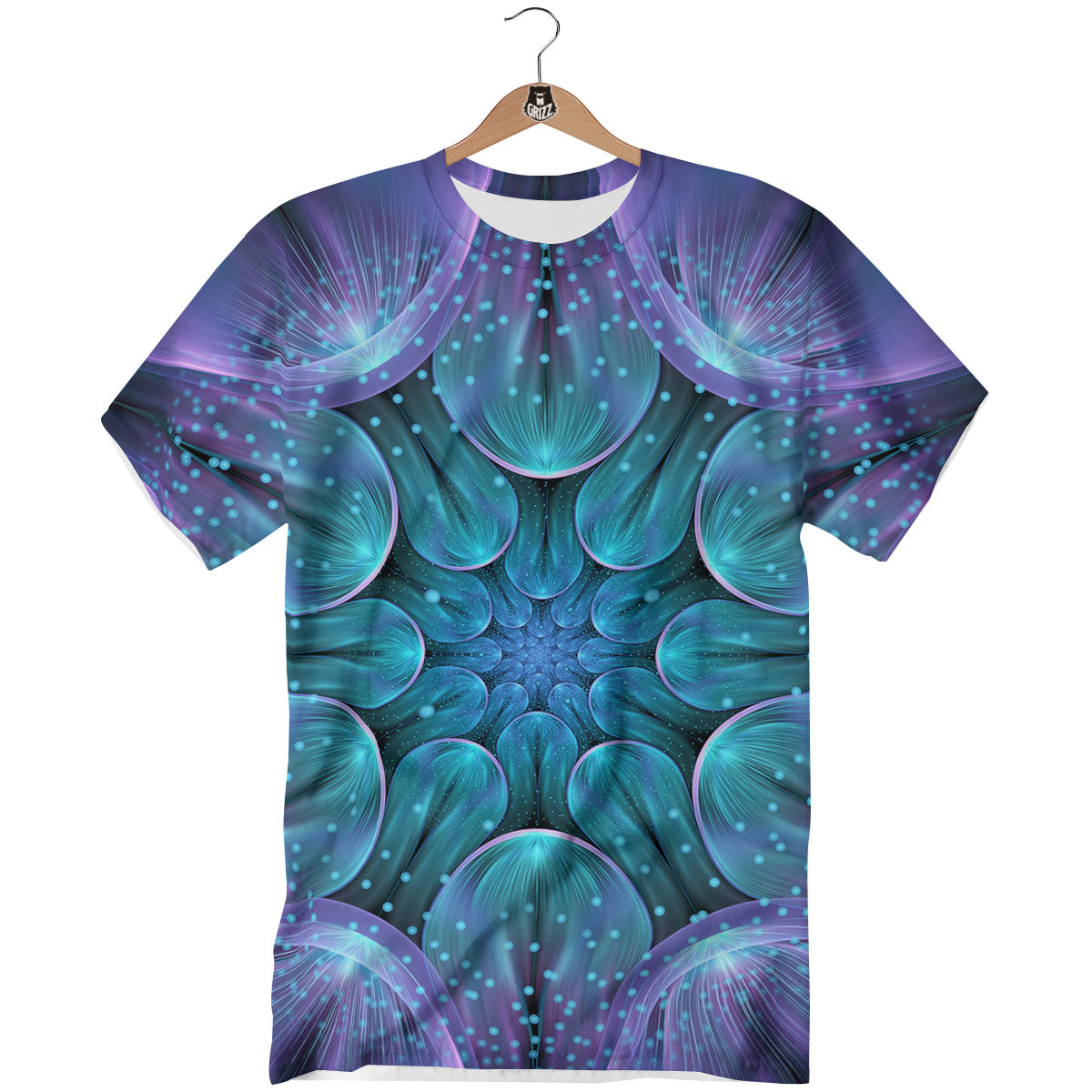 Kaleidoscope Sparkle Print T-Shirt-grizzshop