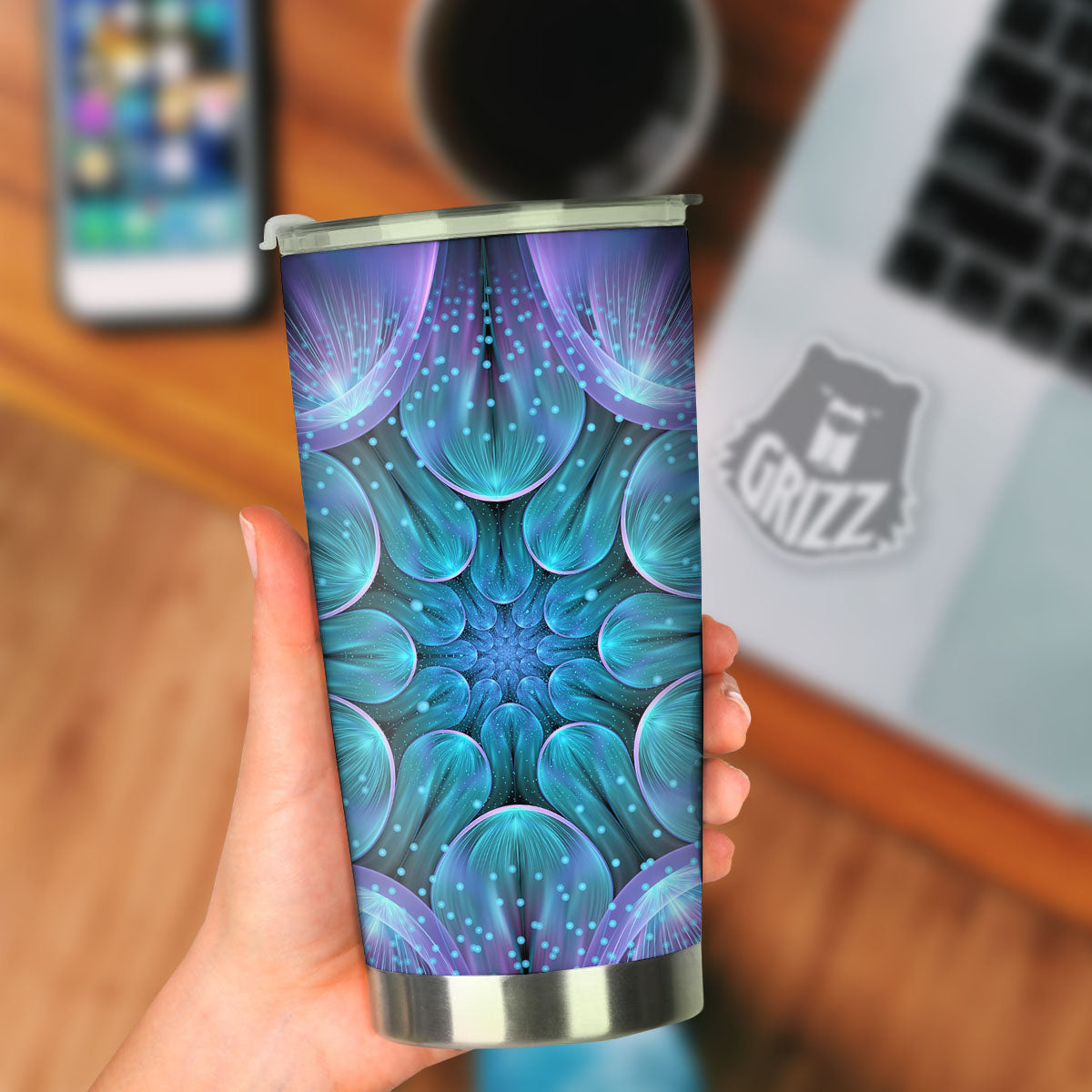 Kaleidoscope Sparkle Print Tumbler-grizzshop