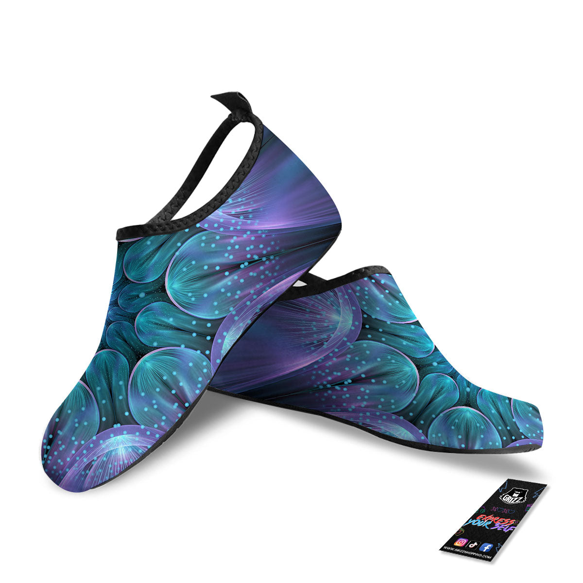 Kaleidoscope Sparkle Print Water Shoes-grizzshop