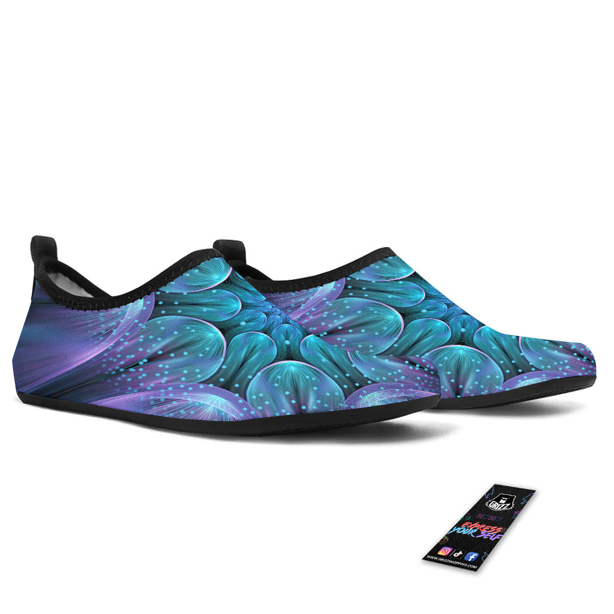 Kaleidoscope Sparkle Print Water Shoes-grizzshop