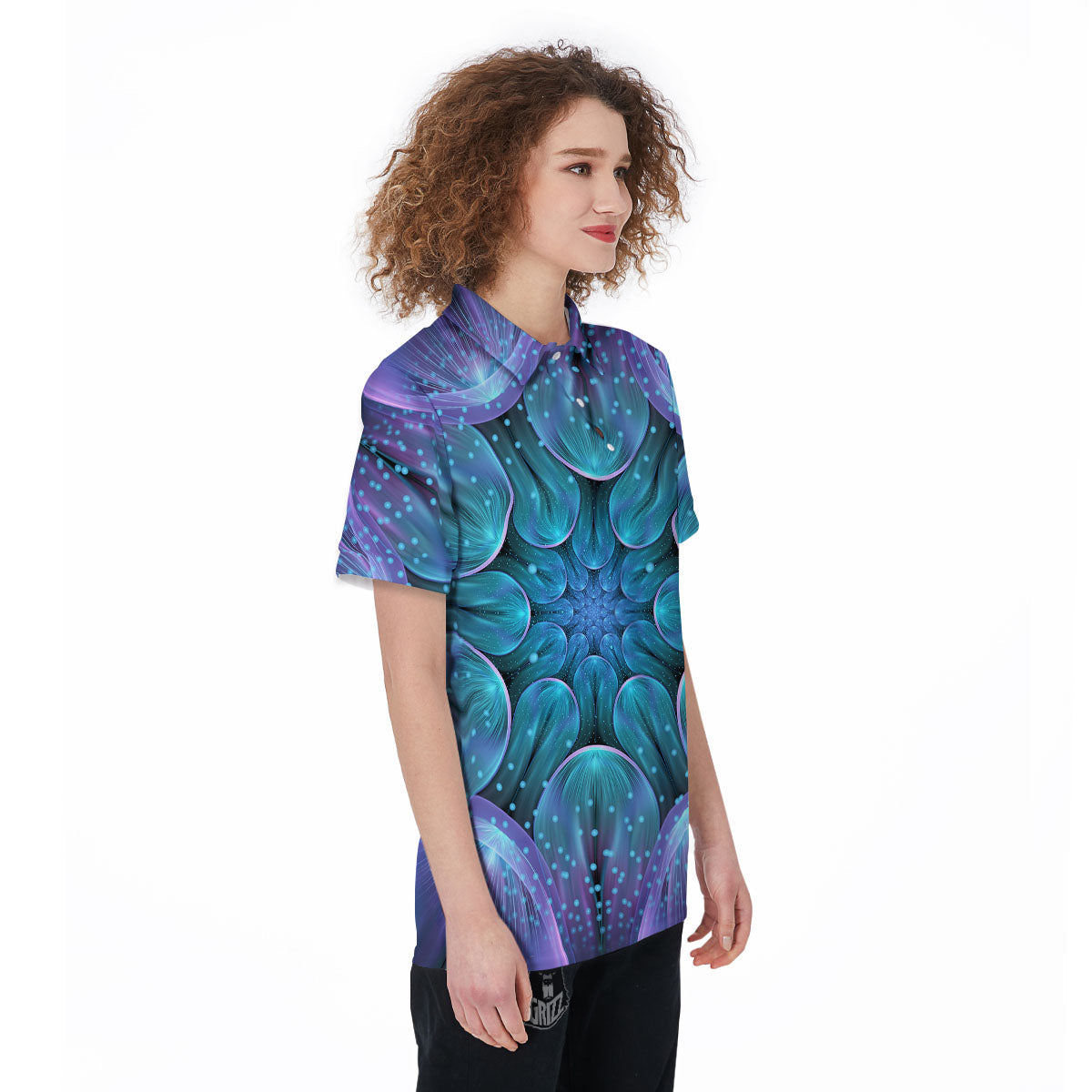 Kaleidoscope Sparkle Print Women's Golf Shirts-grizzshop