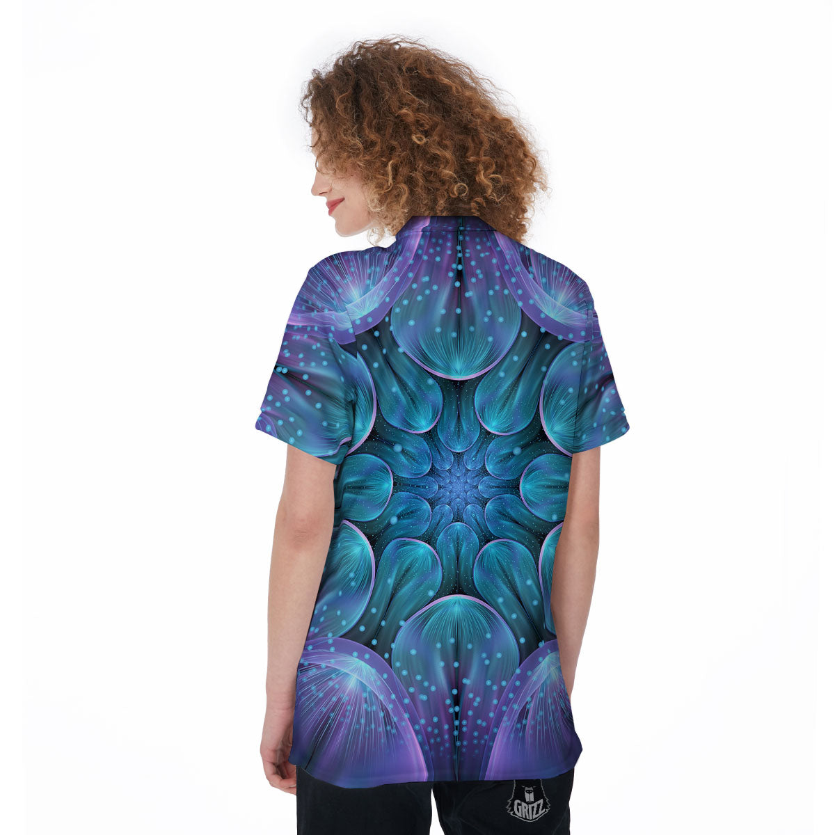 Kaleidoscope Sparkle Print Women's Golf Shirts-grizzshop