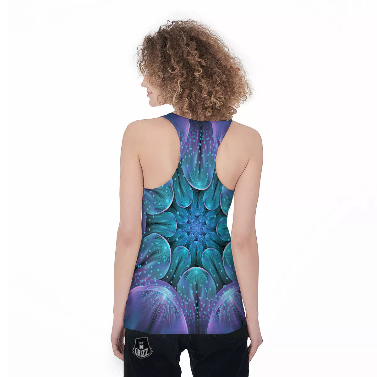 Kaleidoscope Sparkle Print Women's Racerback Tank Top-grizzshop