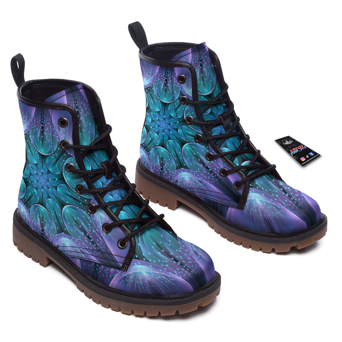 Kaleidoscope Sparkle Print Work Boots-grizzshop