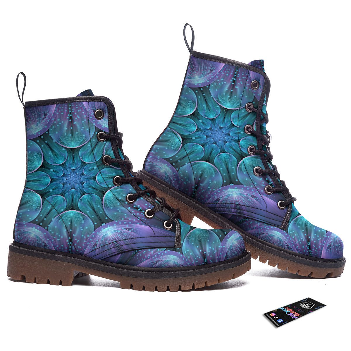 Kaleidoscope Sparkle Print Work Boots-grizzshop