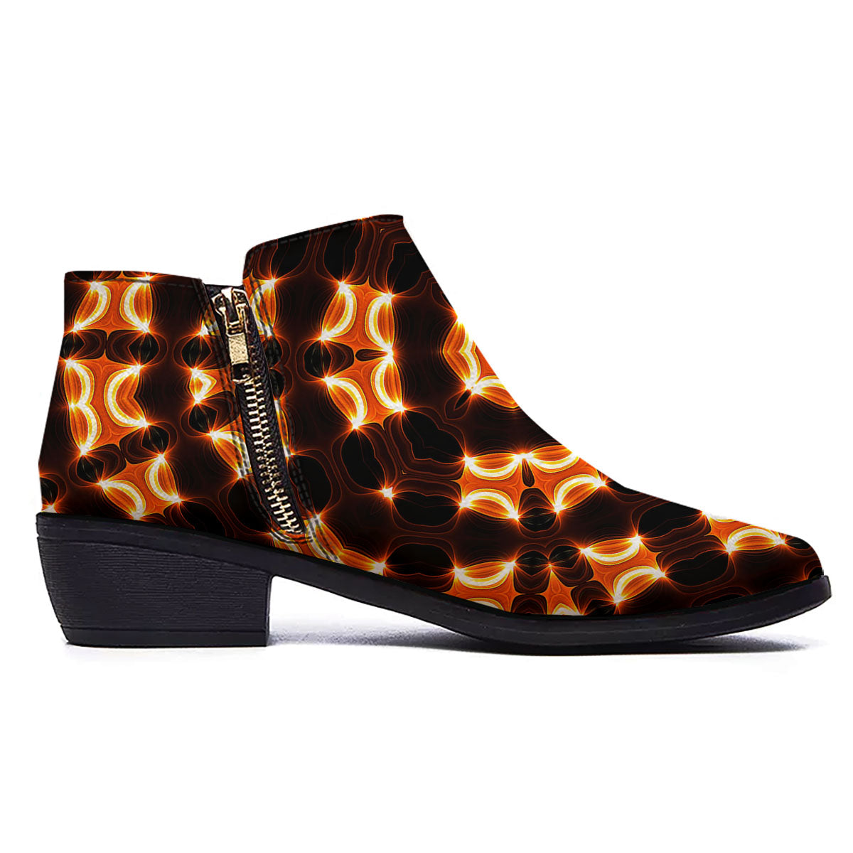 Kaleidoscope Spot Yellow Print Ankle Boots-grizzshop