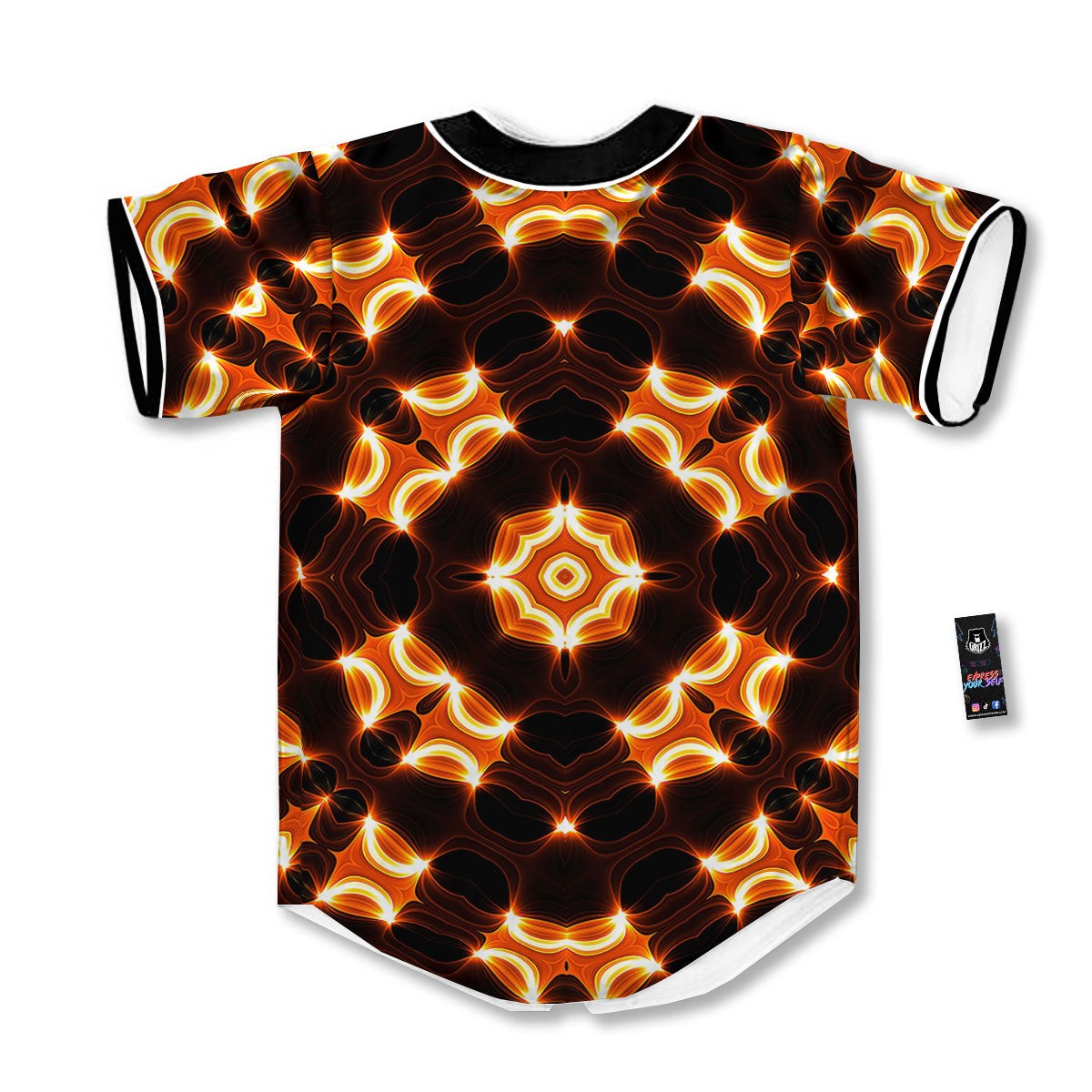 Kaleidoscope Spot Yellow Print Baseball Jersey-grizzshop
