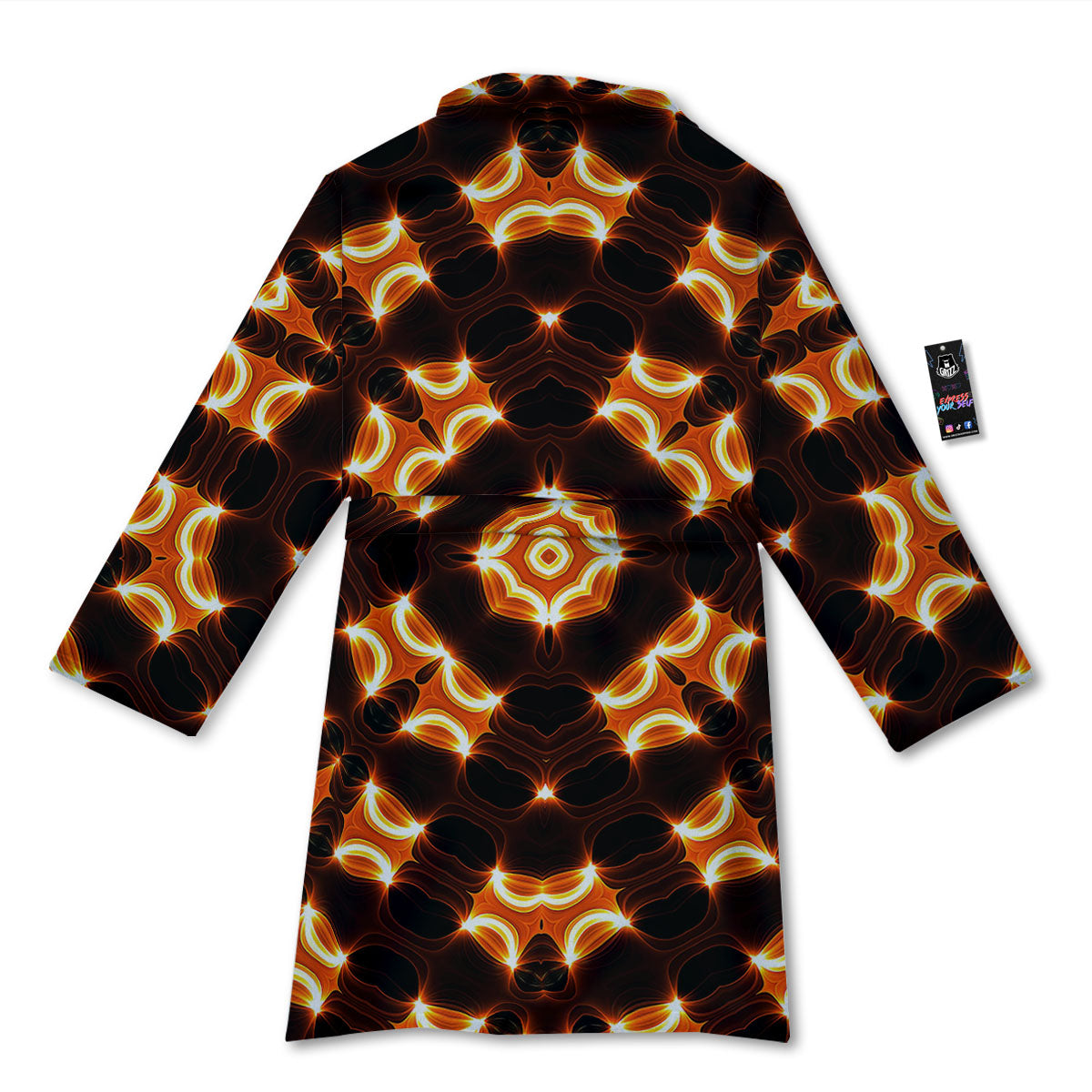 Kaleidoscope Spot Yellow Print Bathrobe-grizzshop