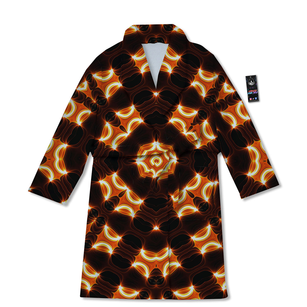 Kaleidoscope Spot Yellow Print Bathrobe-grizzshop