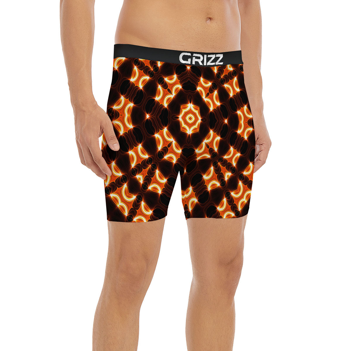 Kaleidoscope Spot Yellow Print Boxer Briefs-grizzshop
