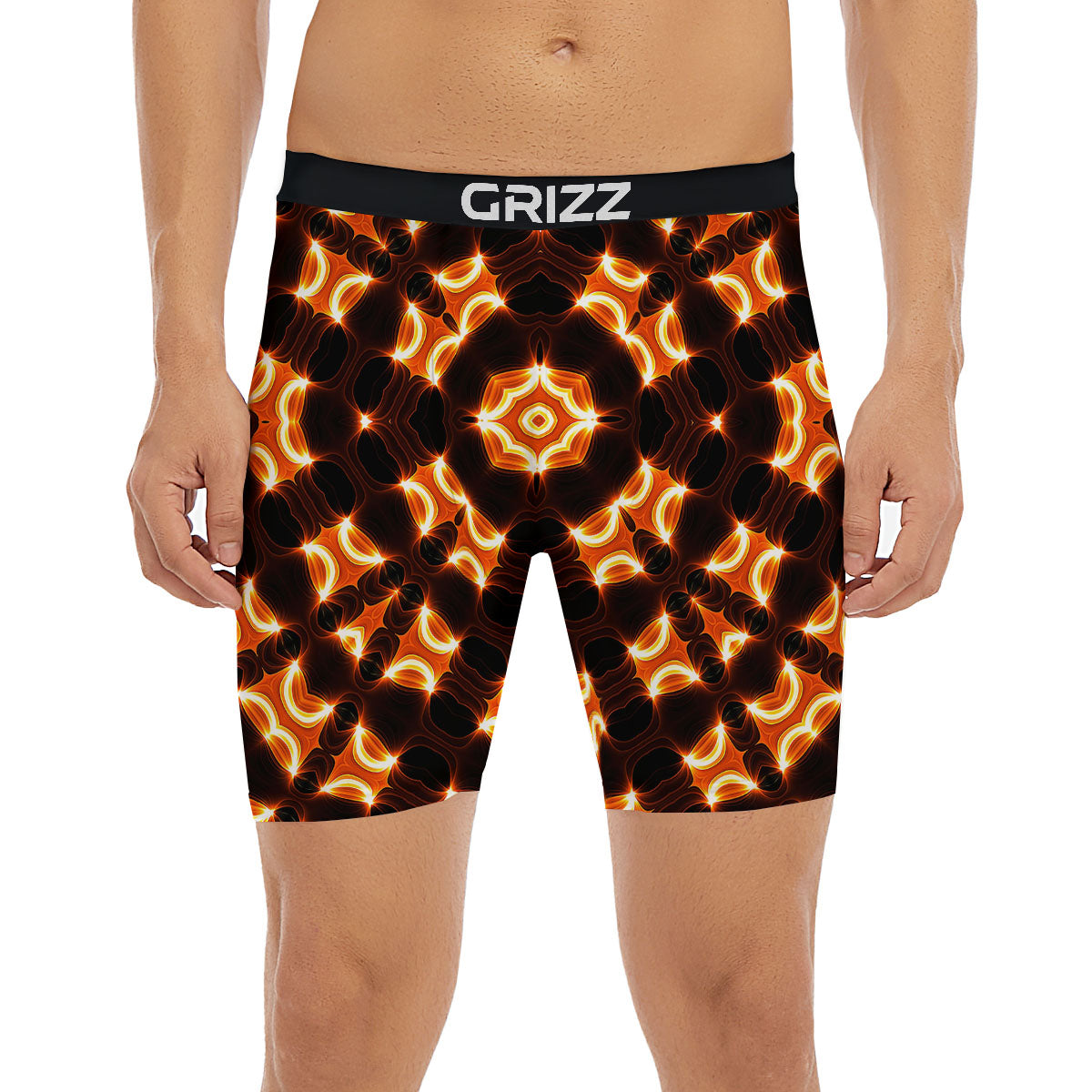 Kaleidoscope Spot Yellow Print Boxer Briefs-grizzshop