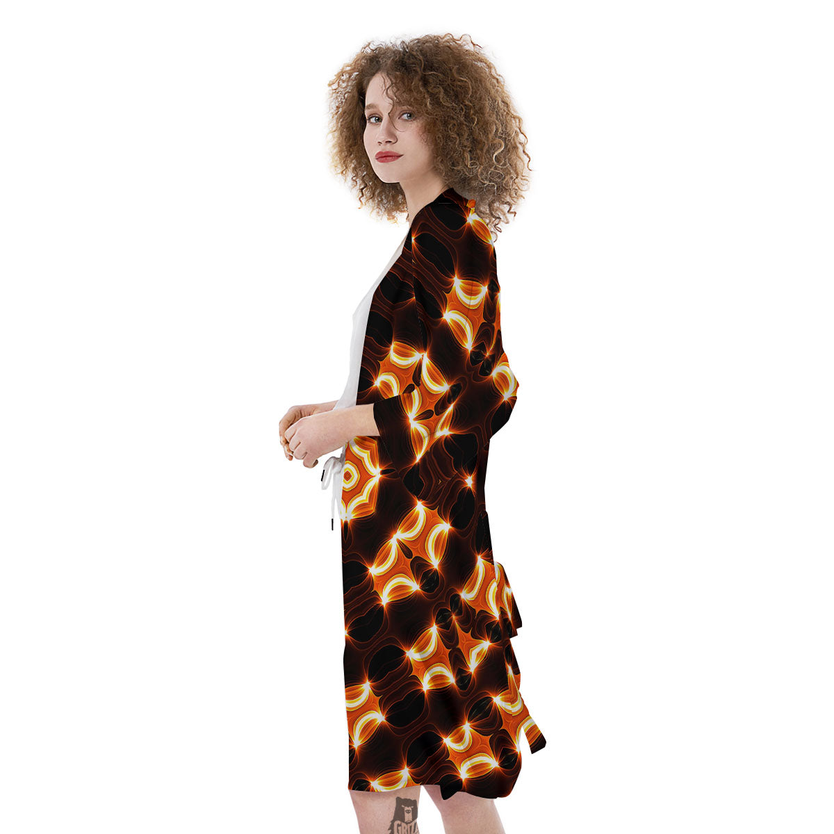 Kaleidoscope Spot Yellow Print Kimono-grizzshop