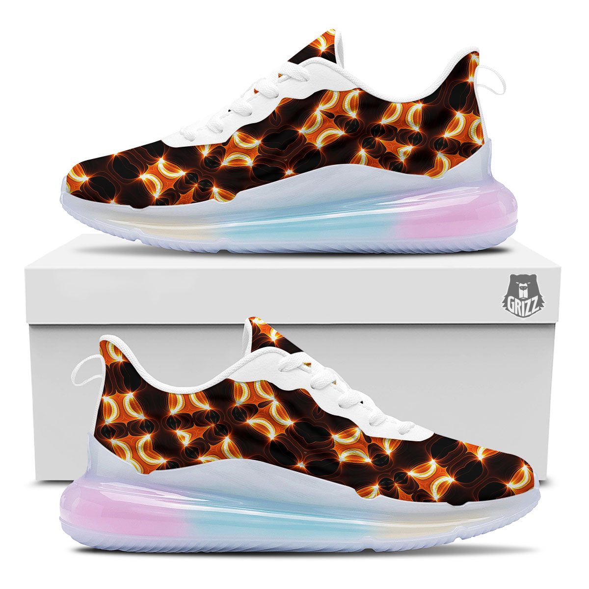 Kaleidoscope Spot Yellow Print Running Sneakers-grizzshop