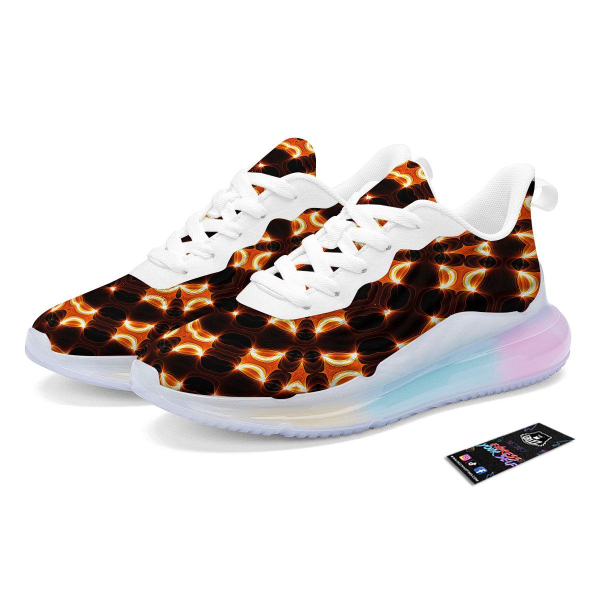 Kaleidoscope Spot Yellow Print Running Sneakers-grizzshop