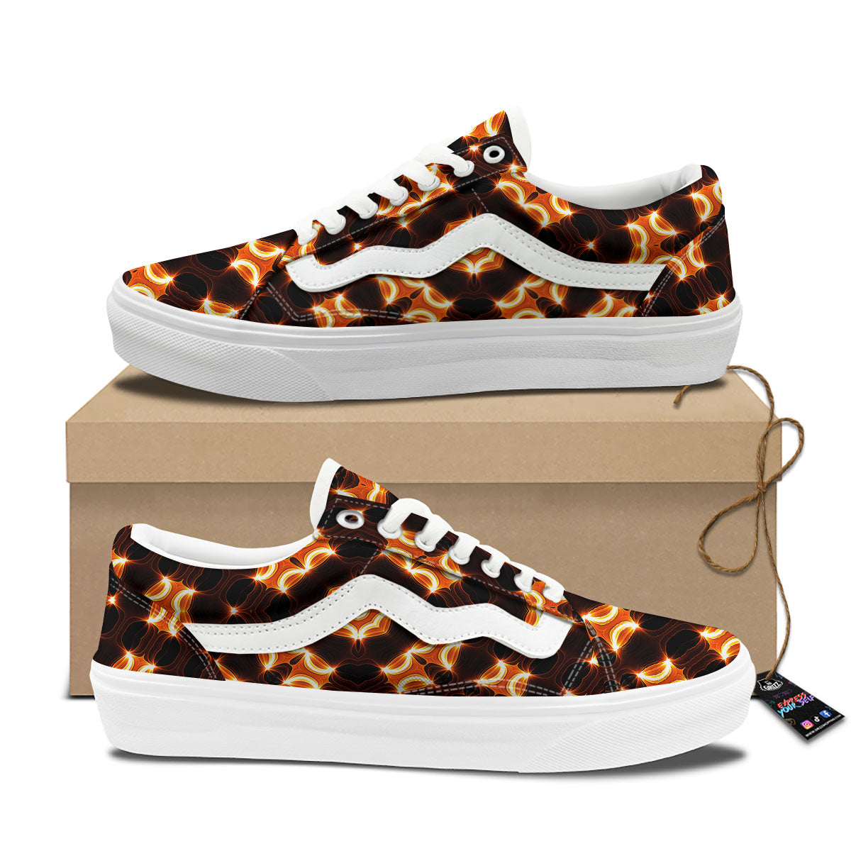 Kaleidoscope Spot Yellow Print Skate Shoes-grizzshop
