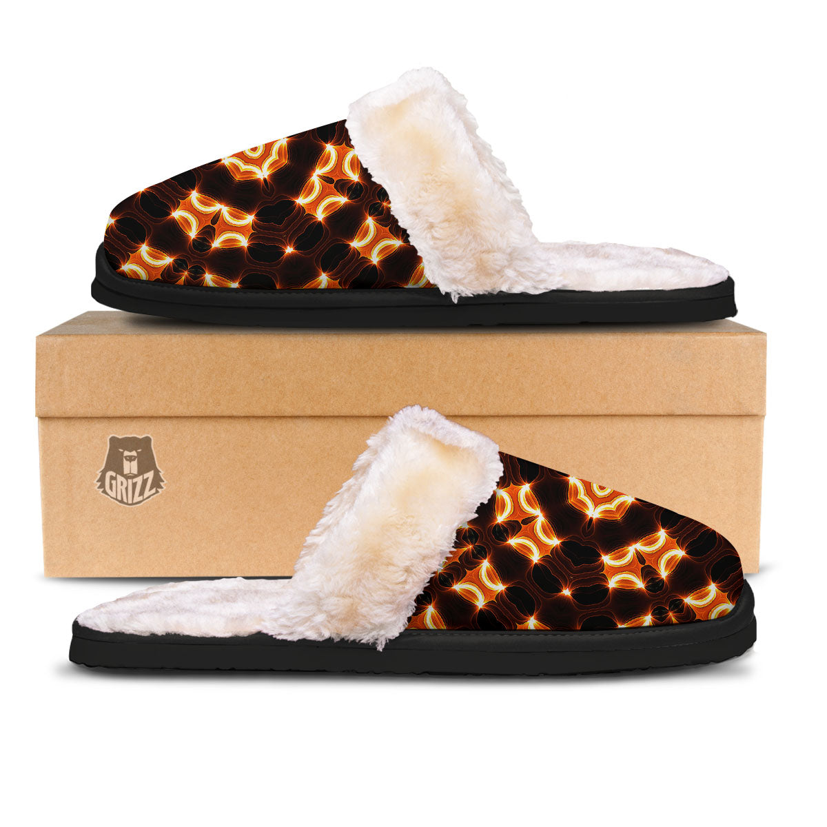 Kaleidoscope Spot Yellow Print Slippers-grizzshop