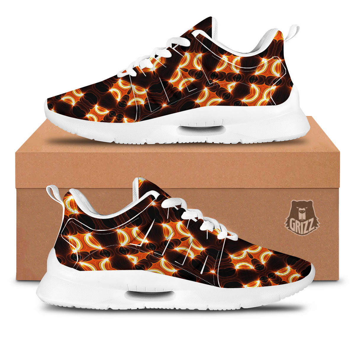 Kaleidoscope Spot Yellow Print Tennis Shoes-grizzshop