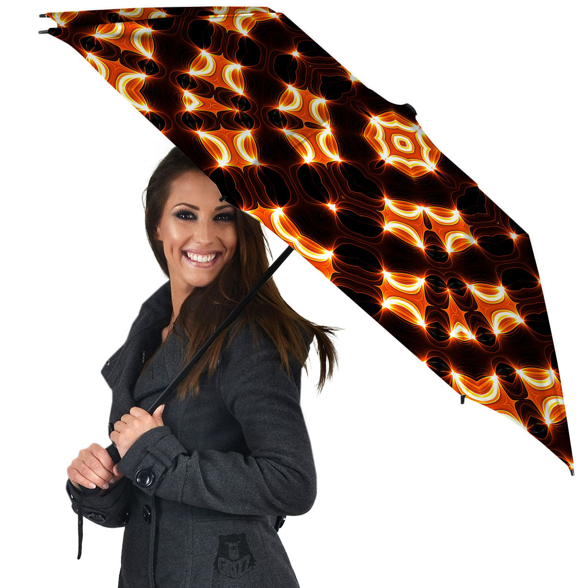 Kaleidoscope Spot Yellow Print Umbrella-grizzshop