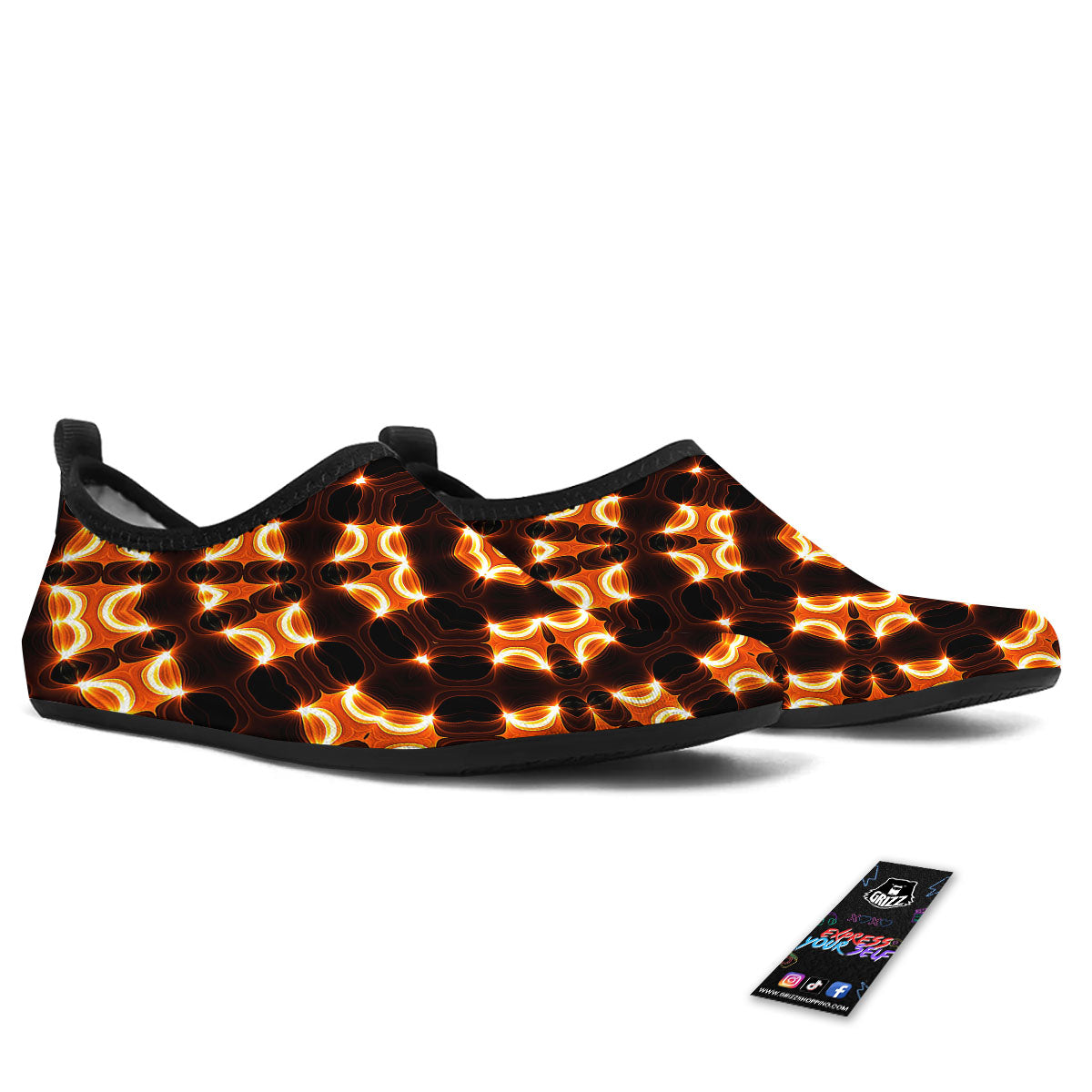 Kaleidoscope Spot Yellow Print Water Shoes-grizzshop
