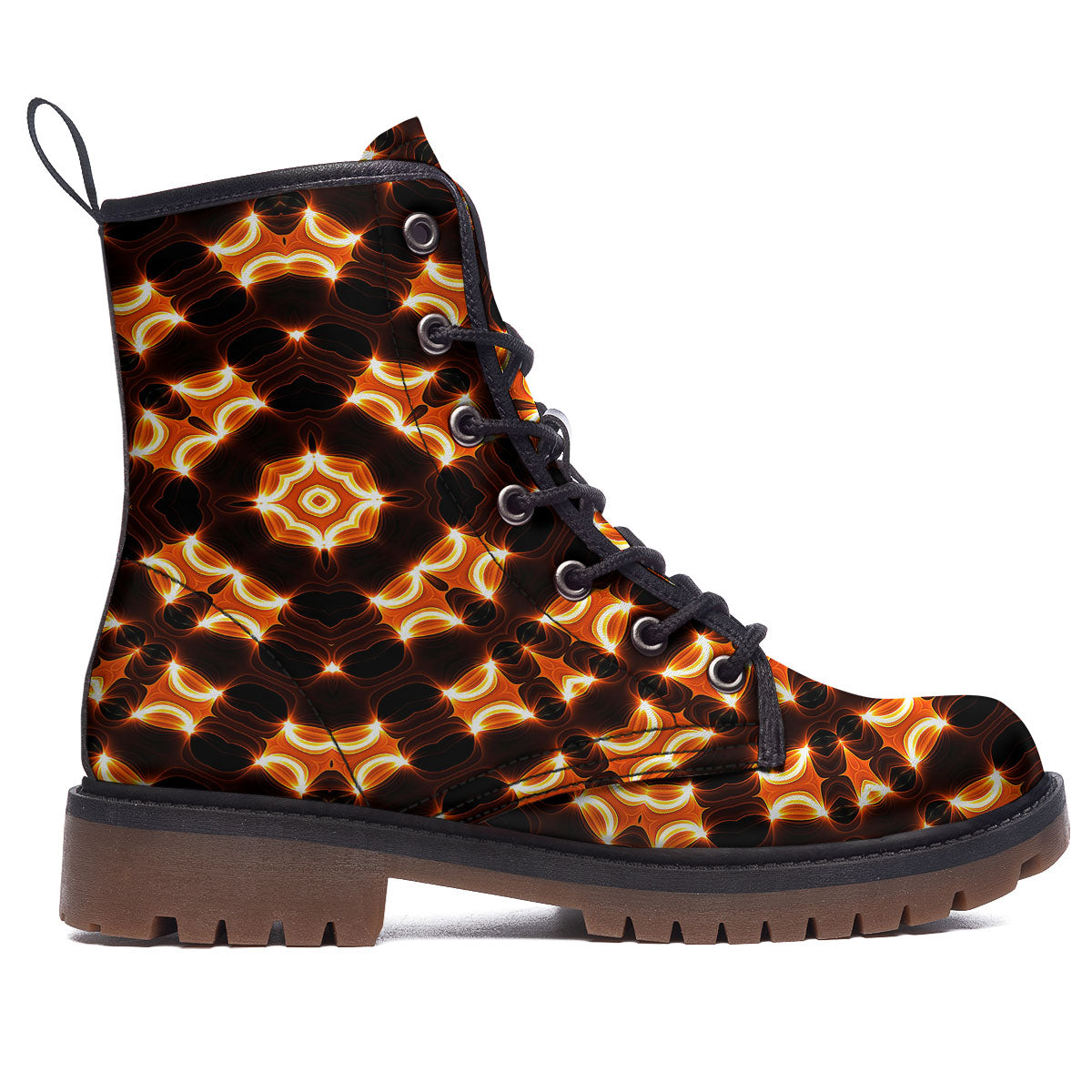 Kaleidoscope Spot Yellow Print Work Boots-grizzshop