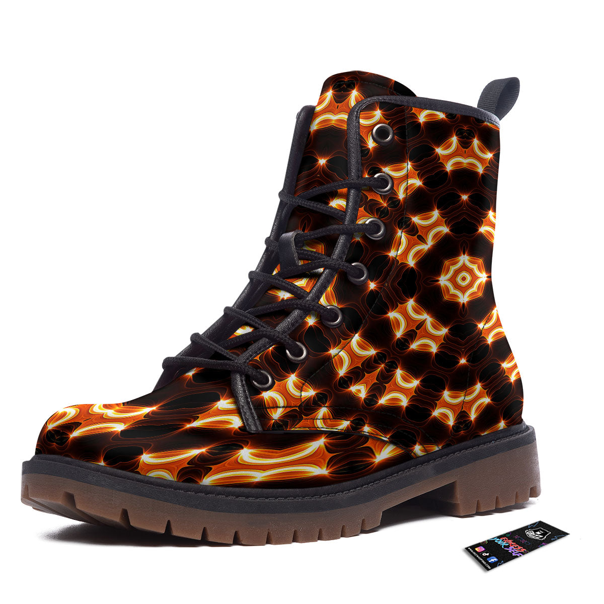 Kaleidoscope Spot Yellow Print Work Boots-grizzshop
