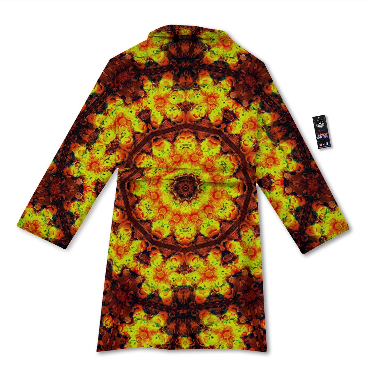 Kaleidoscope Sun Fire Print Bathrobe-grizzshop