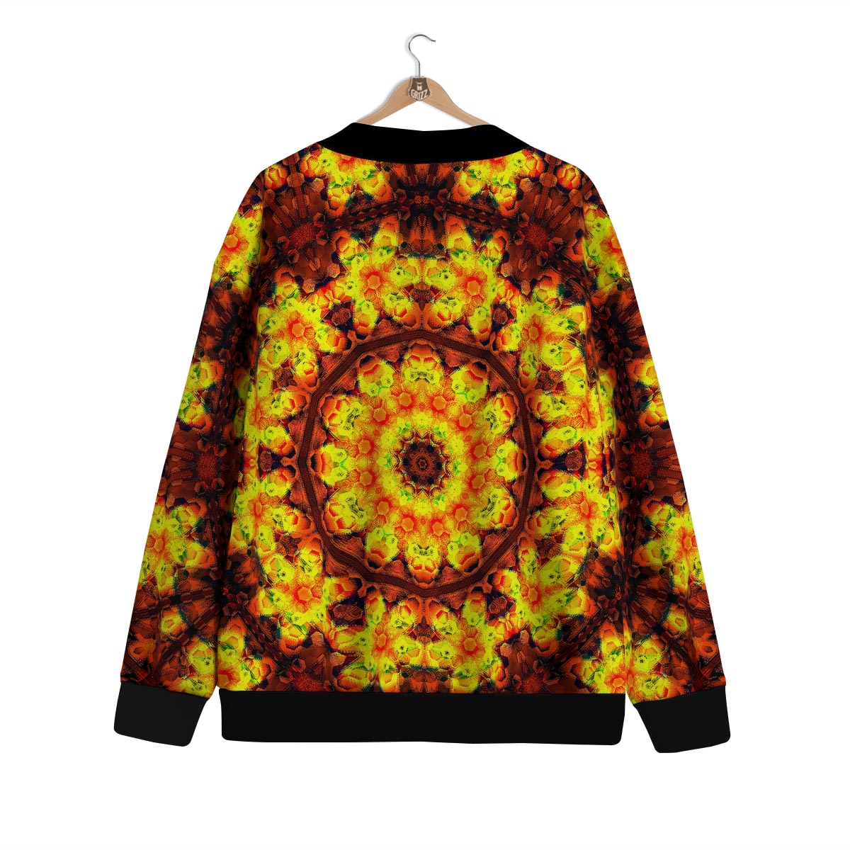 Kaleidoscope Sun Fire Print Cardigan-grizzshop
