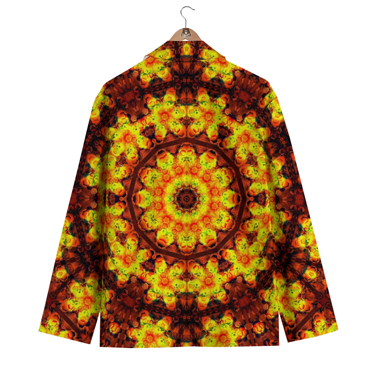 Kaleidoscope Sun Fire Print Men's Blazer-grizzshop